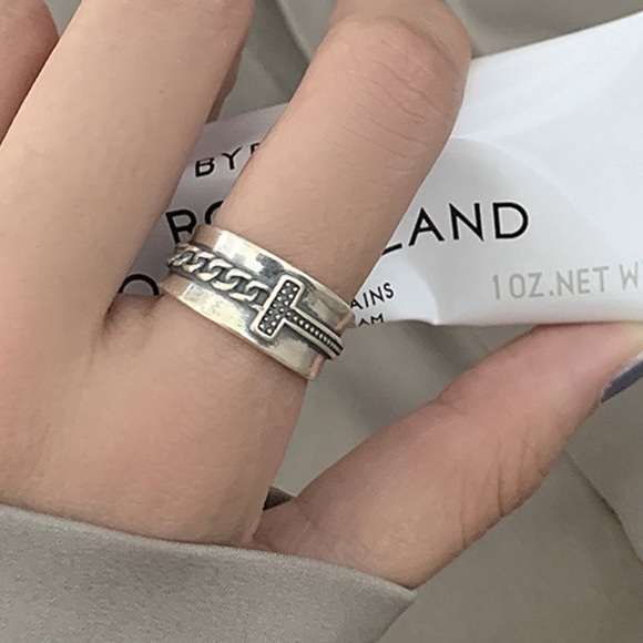 New retro 925 sterling silver cross ring - Picture 1 of 9